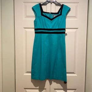 Leslie Fay Aqua/Black Dress